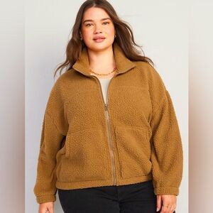 NWT Sherpa Zip Jacket Women’s Size 2X Brown